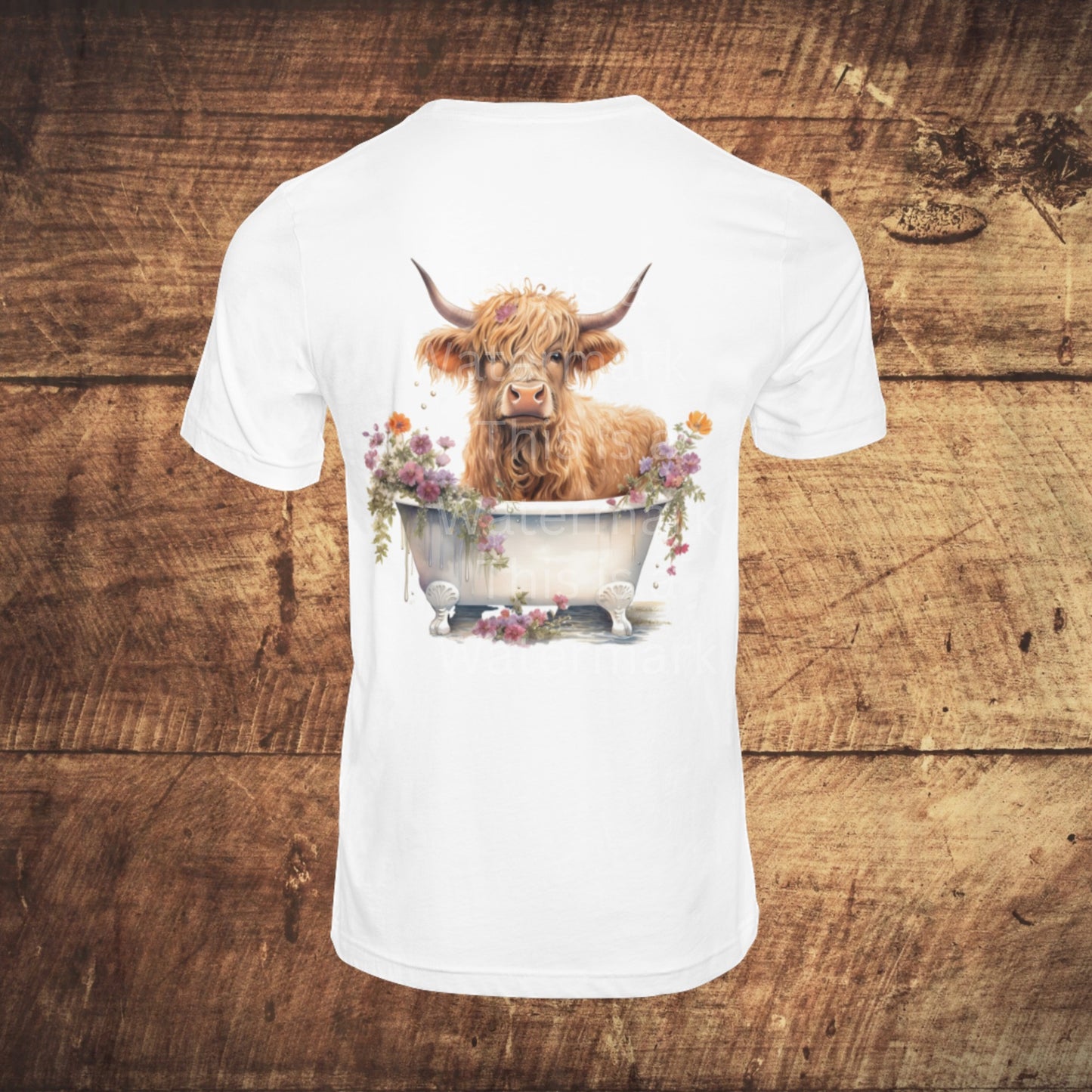 Highland Cow in Badewanne 6+6 PNG Bundle für Sublimation & Clipart