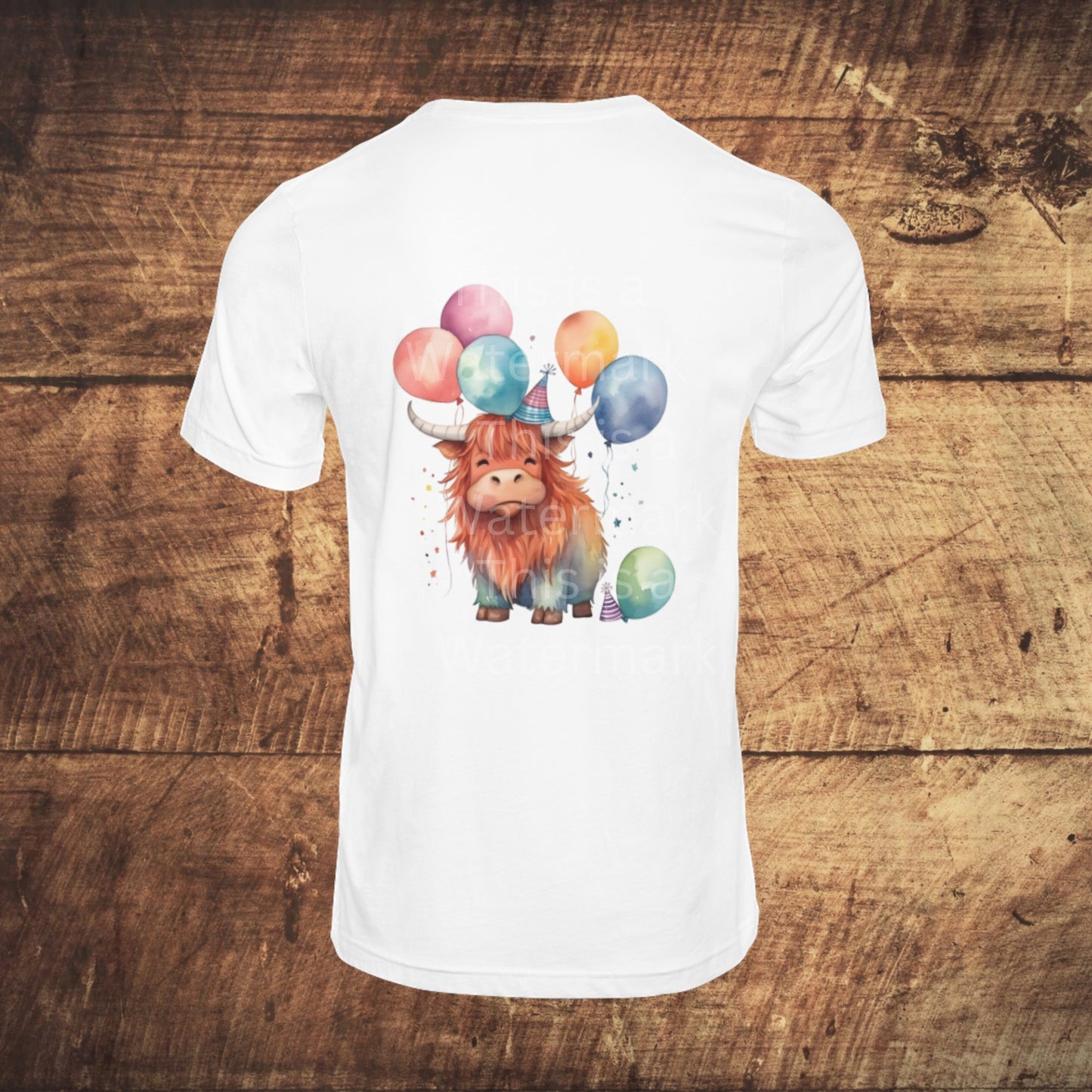 Highland Cows at Birthday 6+6 PNG Bundle für Sublimation & Clipart
