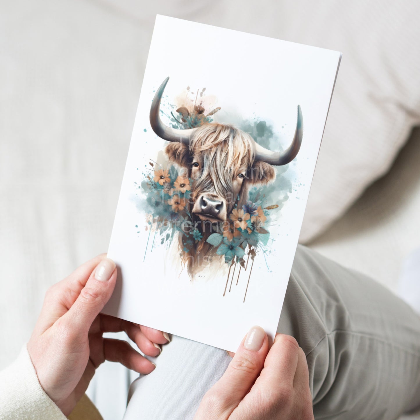 Highland Cows Boho Flower 8 JPG Bundle Clipart