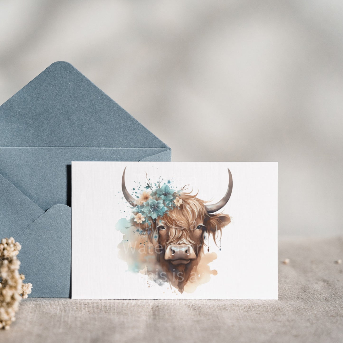 Highland Cows Boho Flower 8 JPG Bundle Clipart
