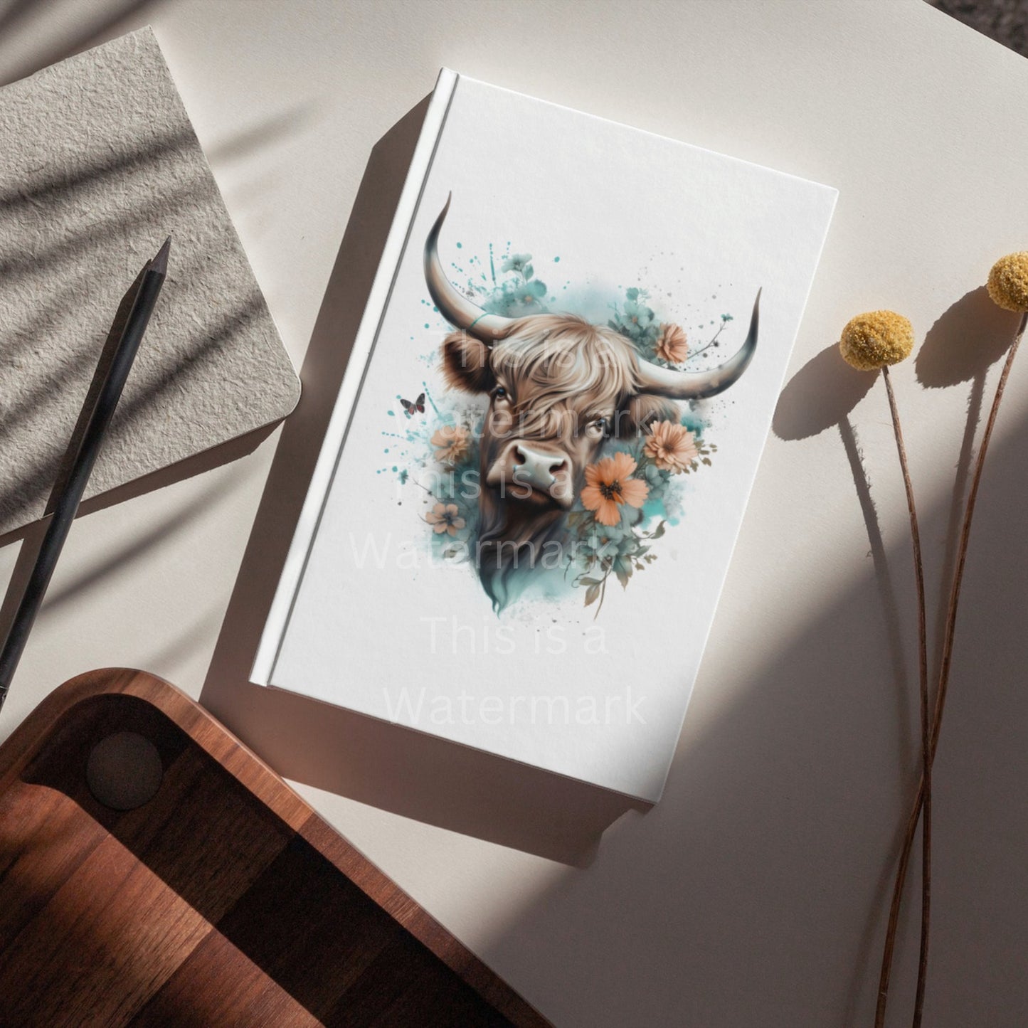 Highland Cows Boho Flower 8 JPG Bundle Clipart