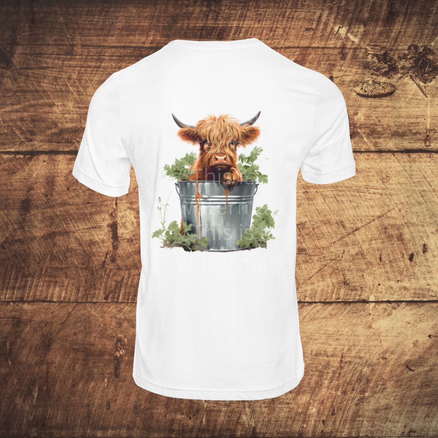 Highland Cows in Metal Bucket 6+6 PNG Bundle for Sublimation & Clipart