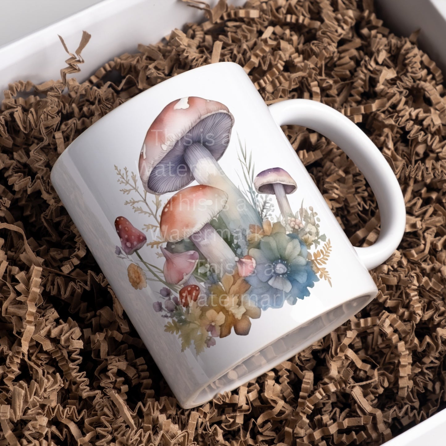 Waldpilze mit Blumen 6+6 PNG Bundle für Sublimation & Clipart