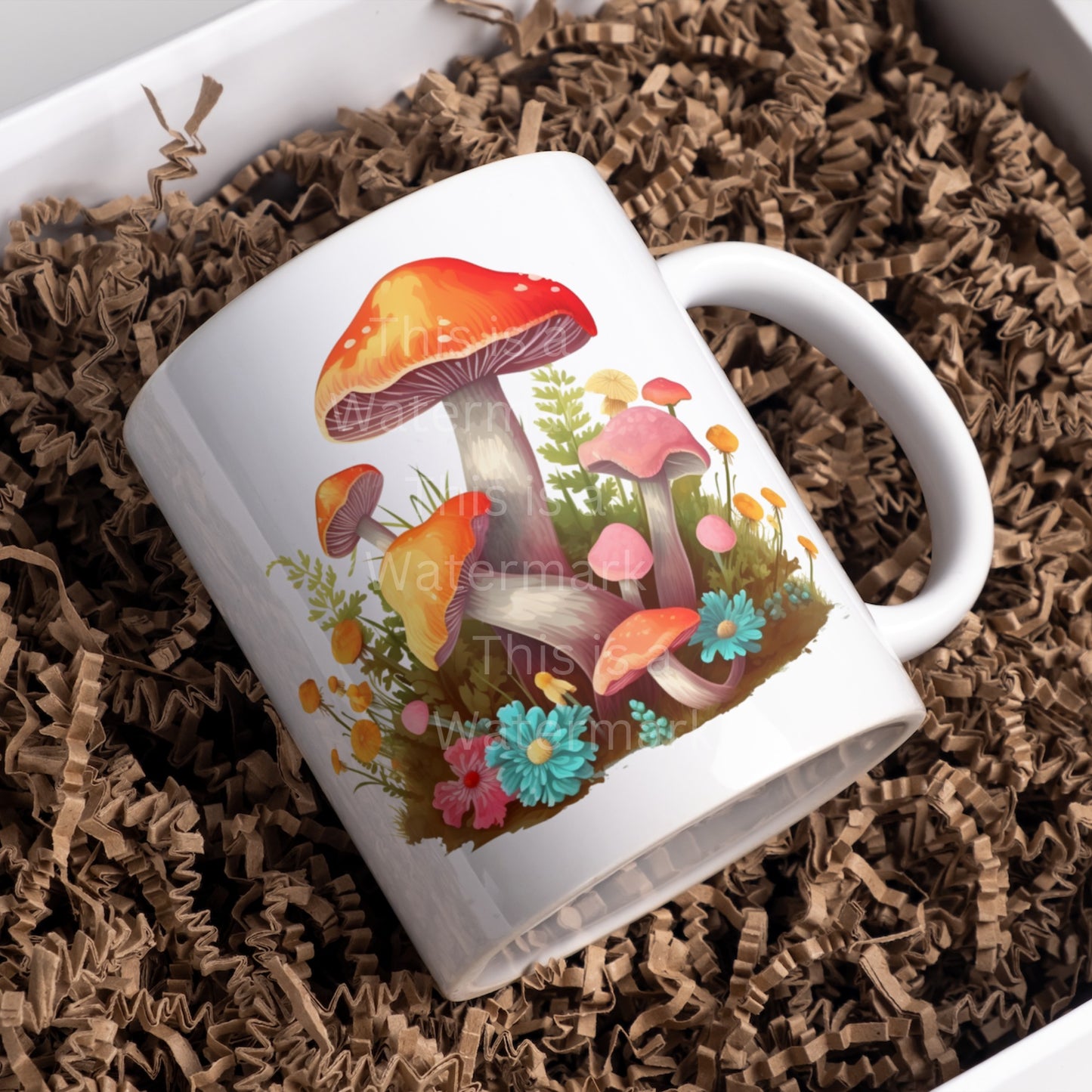 Waldpilze mit Blumen 6+6 PNG Bundle für Sublimation & Clipart
