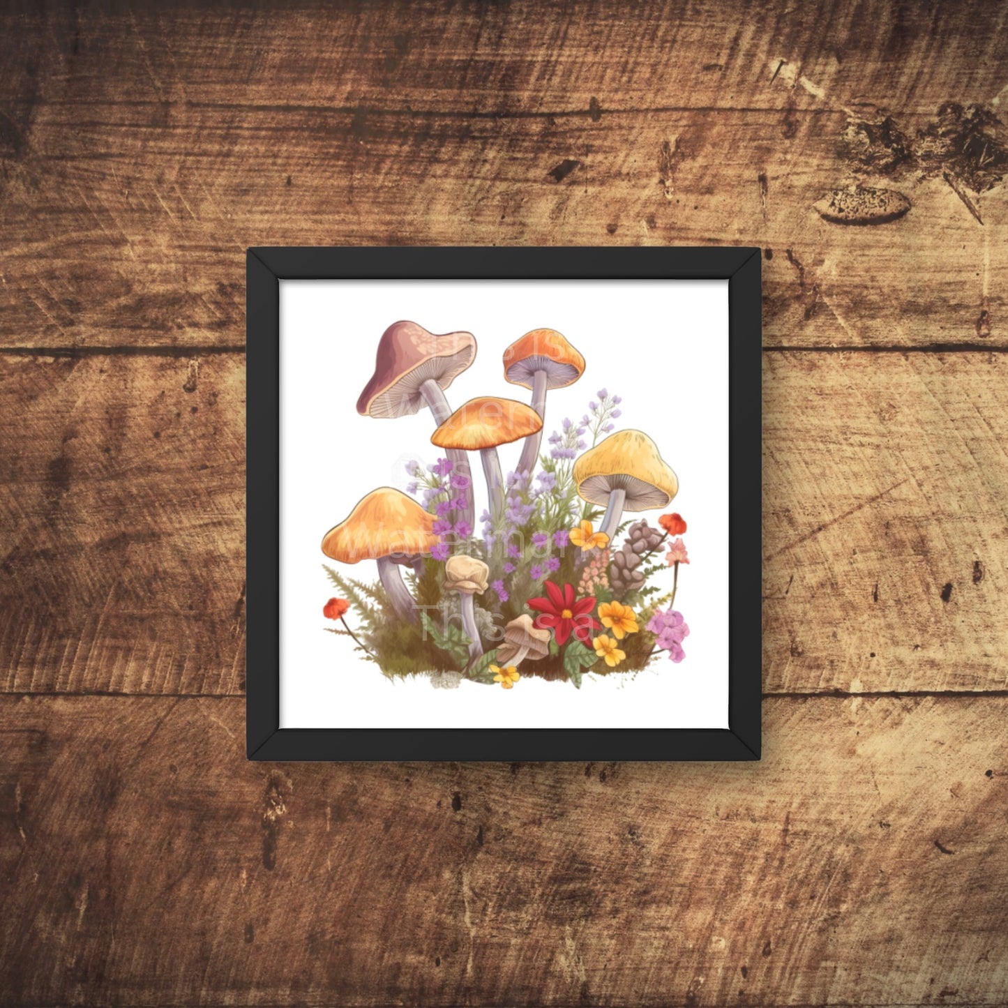 Waldpilze mit Blumen 6+6 PNG Bundle für Sublimation & Clipart