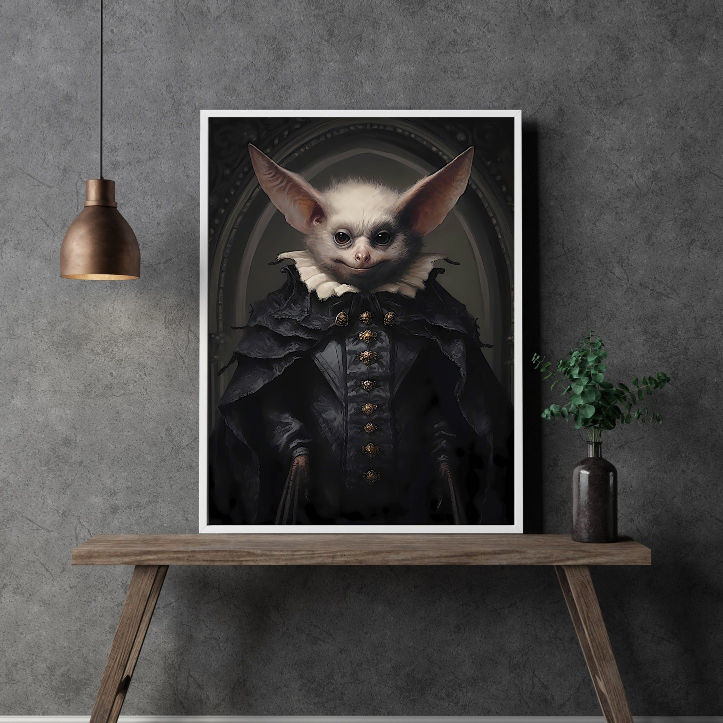 King Bat Gothic Portrait Gothic Wall Art Paper Poster Prints Vintage Dark Academia Print Dark Aesthetic Room Decor Victorian Vampire King and Queen Portrait