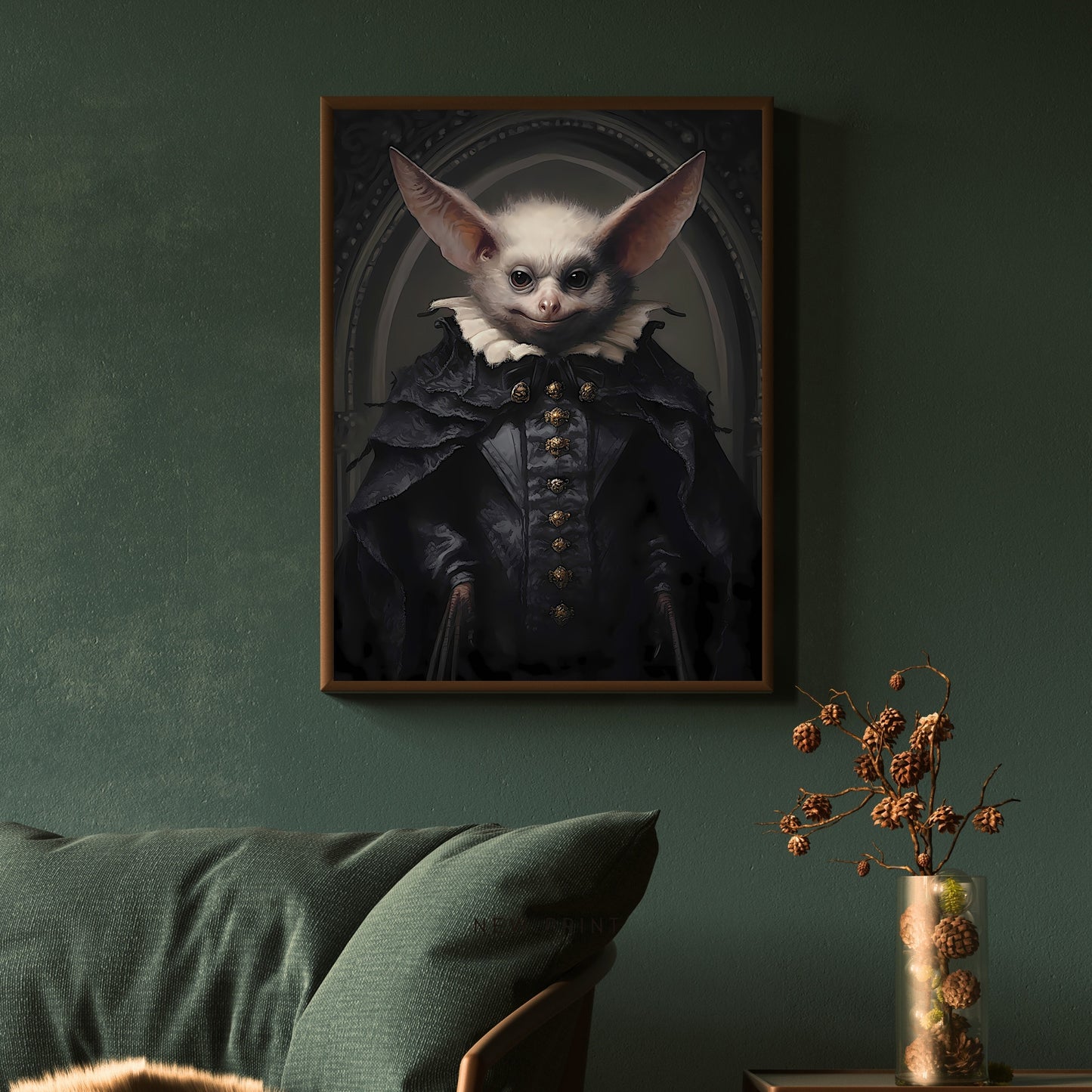 King Bat Gothic Portrait Gothic Wall Art Paper Poster Prints Vintage Dark Academia Print Dark Aesthetic Room Decor Victorian Vampire King and Queen Portrait
