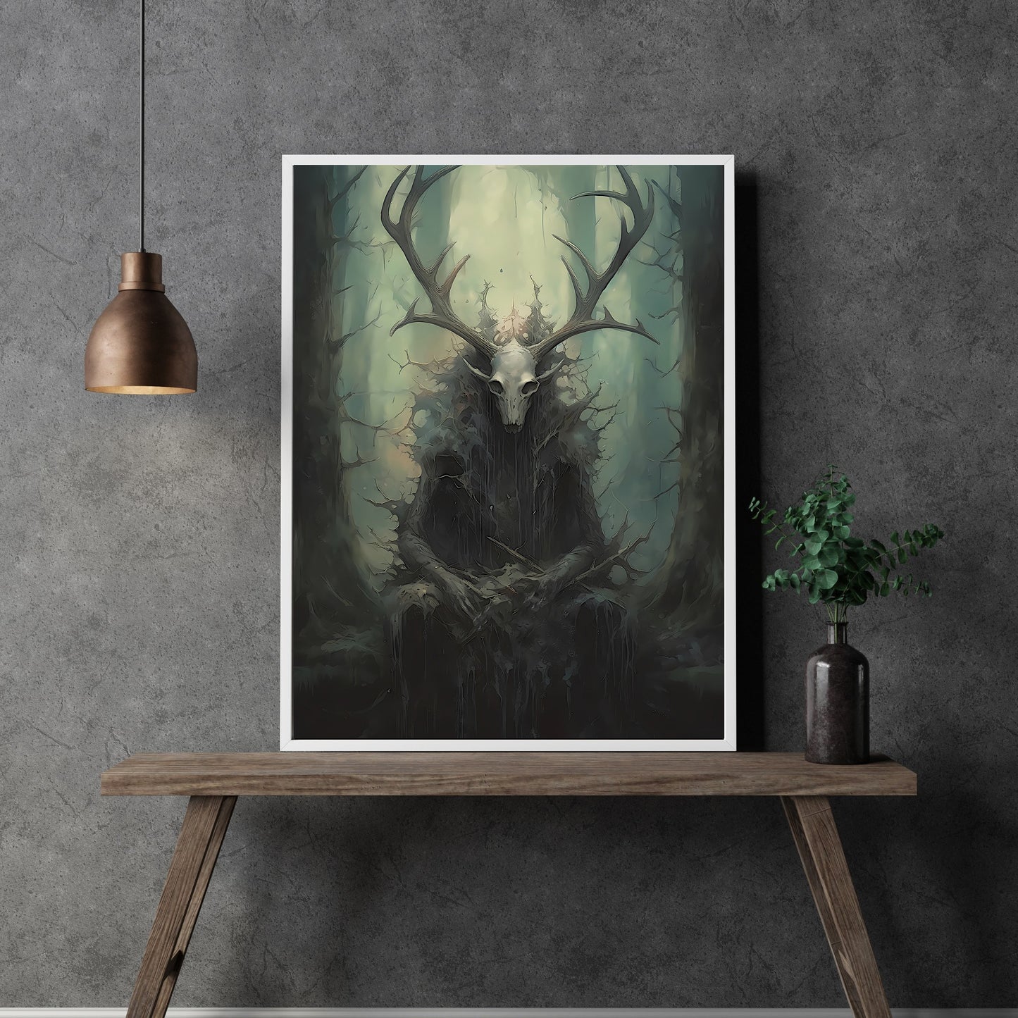 Druid in Woodland Dark Cottagecore Paper Poster Prints Wall Art Vintage Dark Academia Print Dark Aesthetic Room Decor Gothic Occult Witchcraft Print
