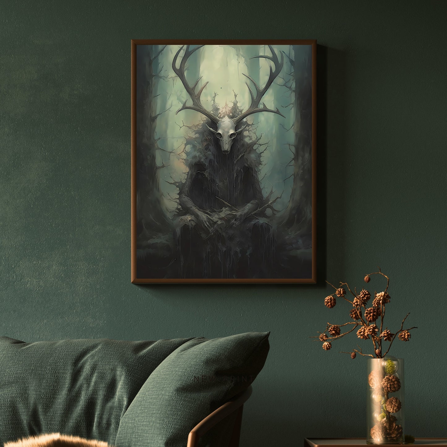 Druid in Woodland Dark Cottagecore Paper Poster Prints Wall Art Vintage Dark Academia Print Dark Aesthetic Room Decor Gothic Occult Witchcraft Print