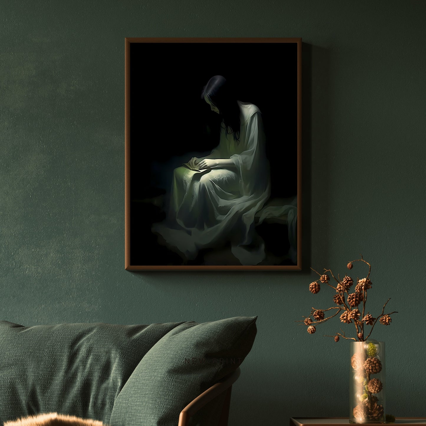 Lonely Haunting Ghost Papierposter, Drucke, dunkle Wandkunst, gruselige Dekoration, Fantasy-Poster, Dark Academia, Dark Cottagecore, Gothic, Retro, Geist, Wicca-Poster