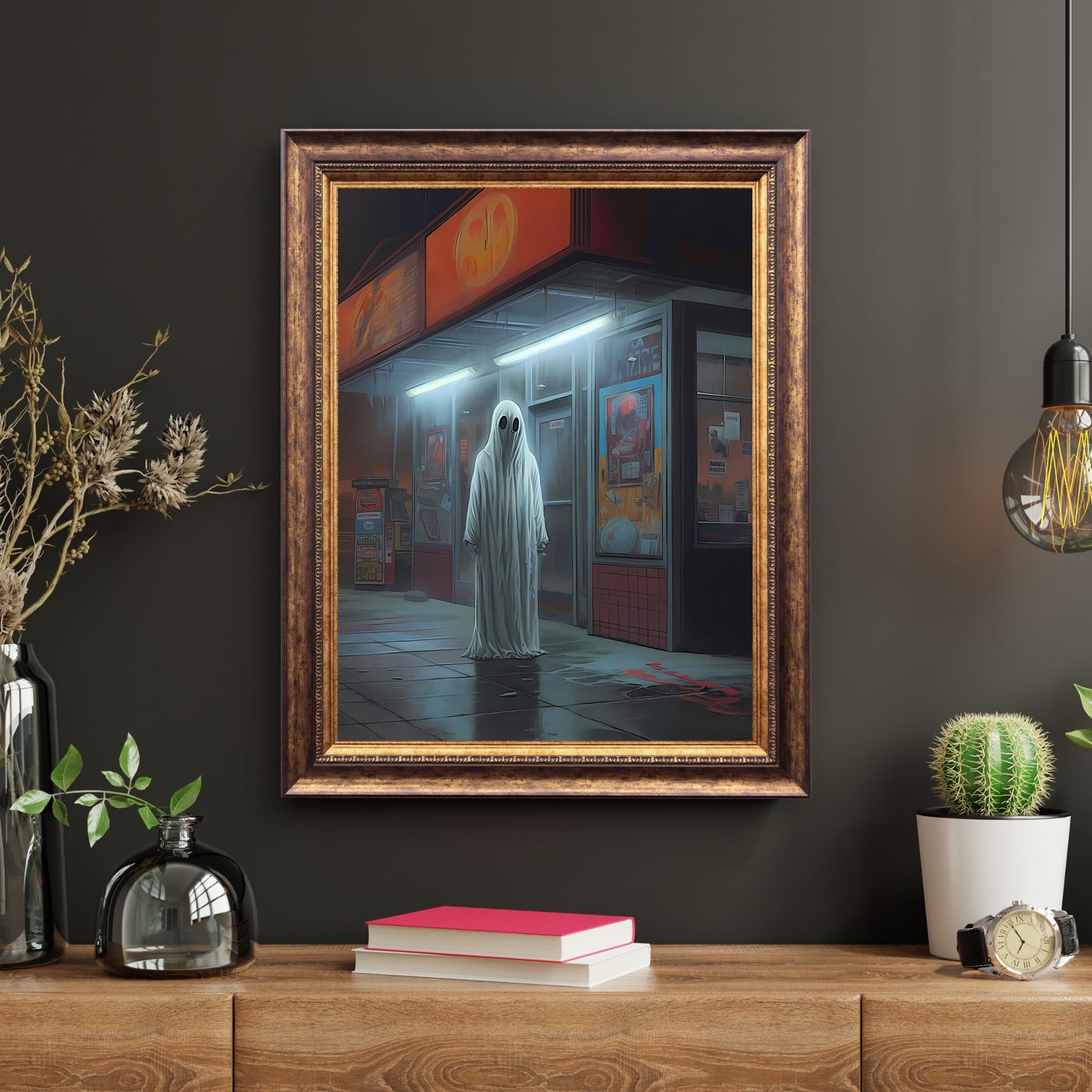 Geist im Supermarkt Papierposter Drucke Gruseliges Dekor Dark Academia Dark Cottagecore Nostalgie Poster Gothic Retro Geist Wandkunst Hexendekor