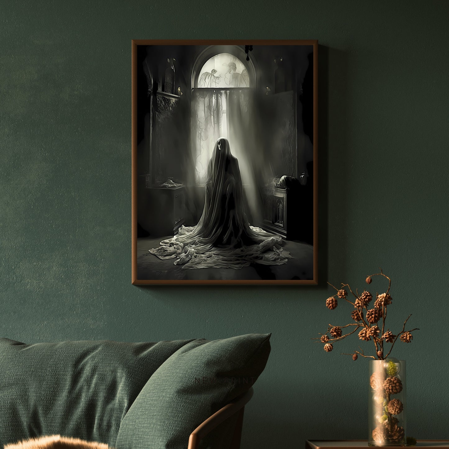 Inside Abandoned Mansion Haunted House Paper Poster Prints Dark Spooky Decor Creepy Goth Wall Art Painting Dark Cottagecore Gothic Retro Wall Art