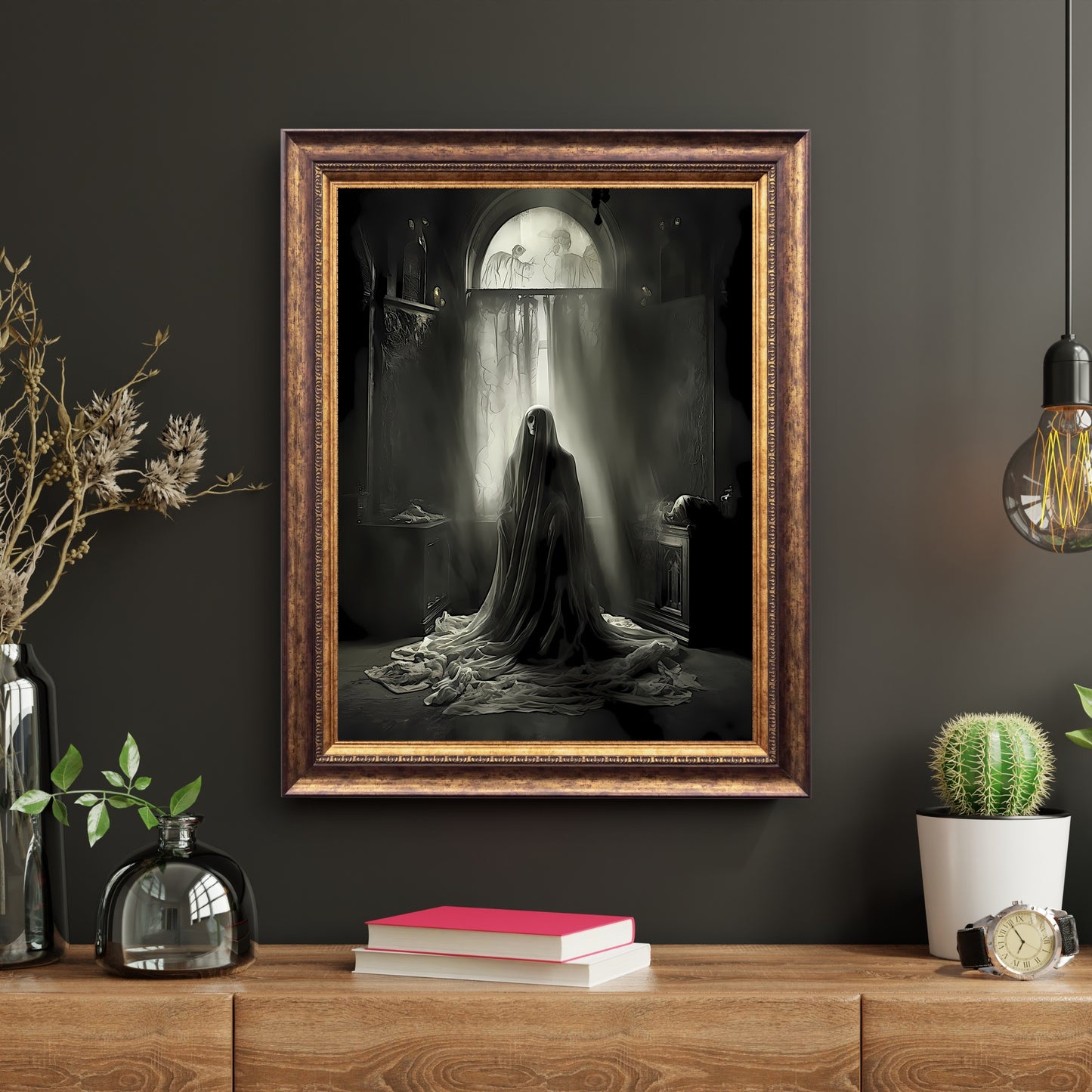 Inside Abandoned Mansion Haunted House Paper Poster Prints Dark Spooky Decor Creepy Goth Wall Art Painting Dark Cottagecore Gothic Retro Wall Art