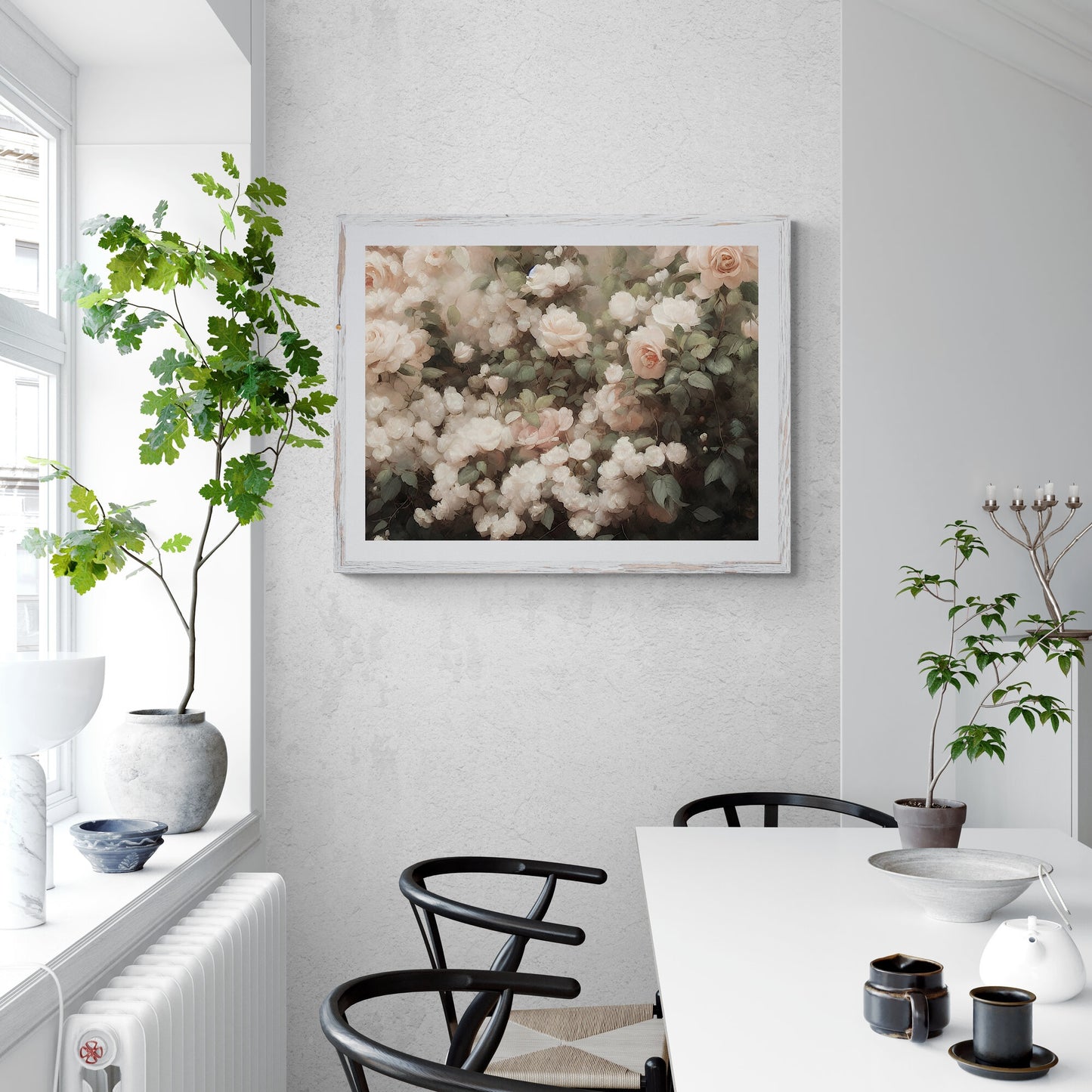 Rose Garden painting Paper Poster Prints still life painting vintage art oil painting farmhouse decor floral painting roses painting