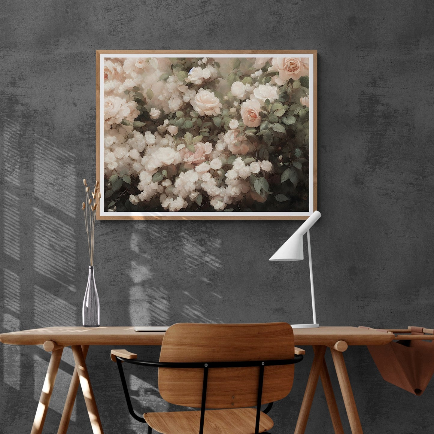 Rose Garden painting Paper Poster Prints still life painting vintage art oil painting farmhouse decor floral painting roses painting