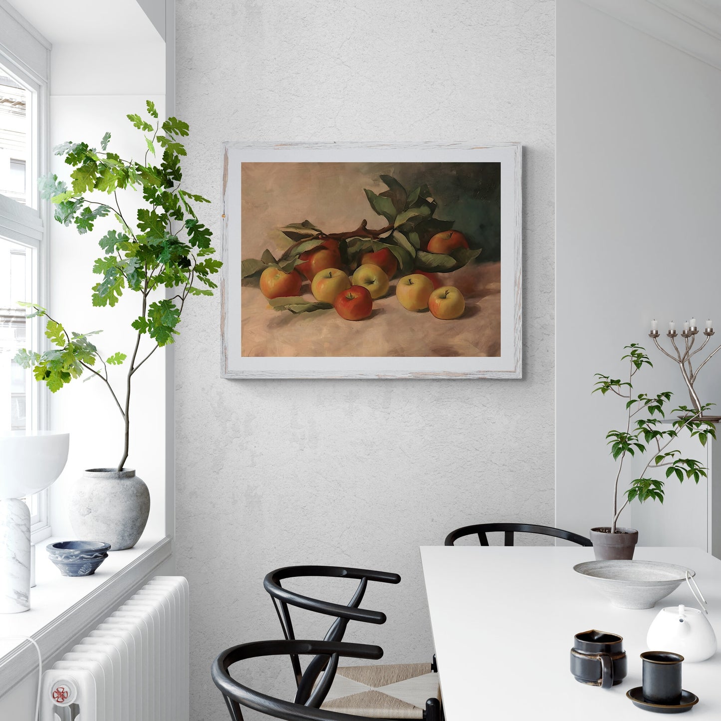 Country kitchen apples still life painting Paper Poster Prints vintage art farmhouse kitchen apples still life print digital print rustic
