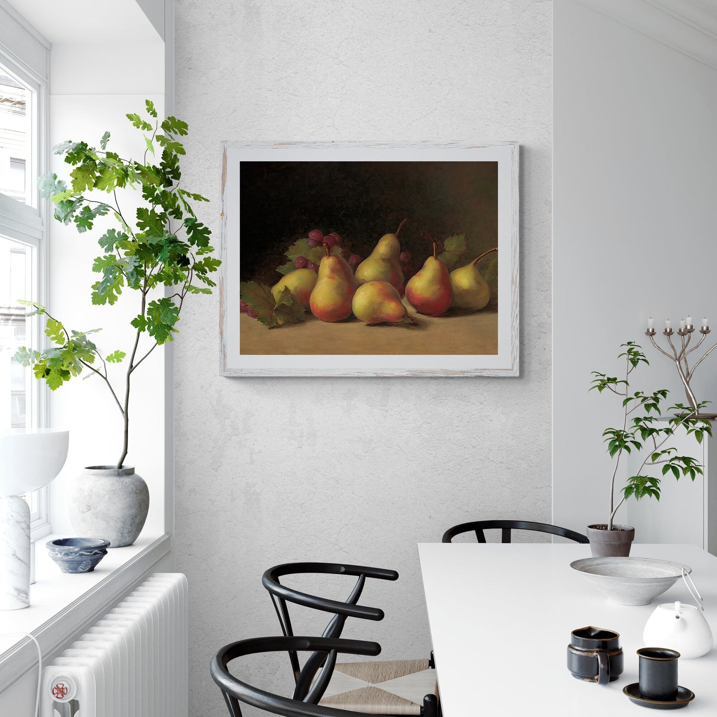 Country kitchen pears still life painting Paper Poster Prints vintage art farmhouse kitchen pears still life print digital print rustic