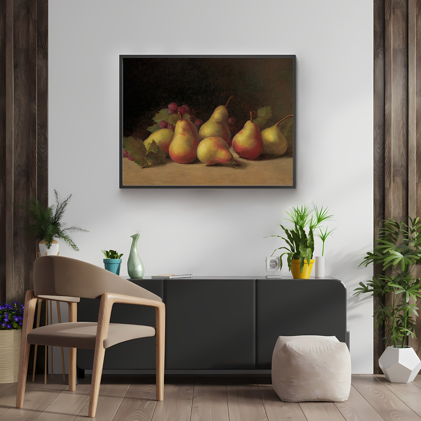 Country kitchen pears still life painting Paper Poster Prints vintage art farmhouse kitchen pears still life print digital print rustic