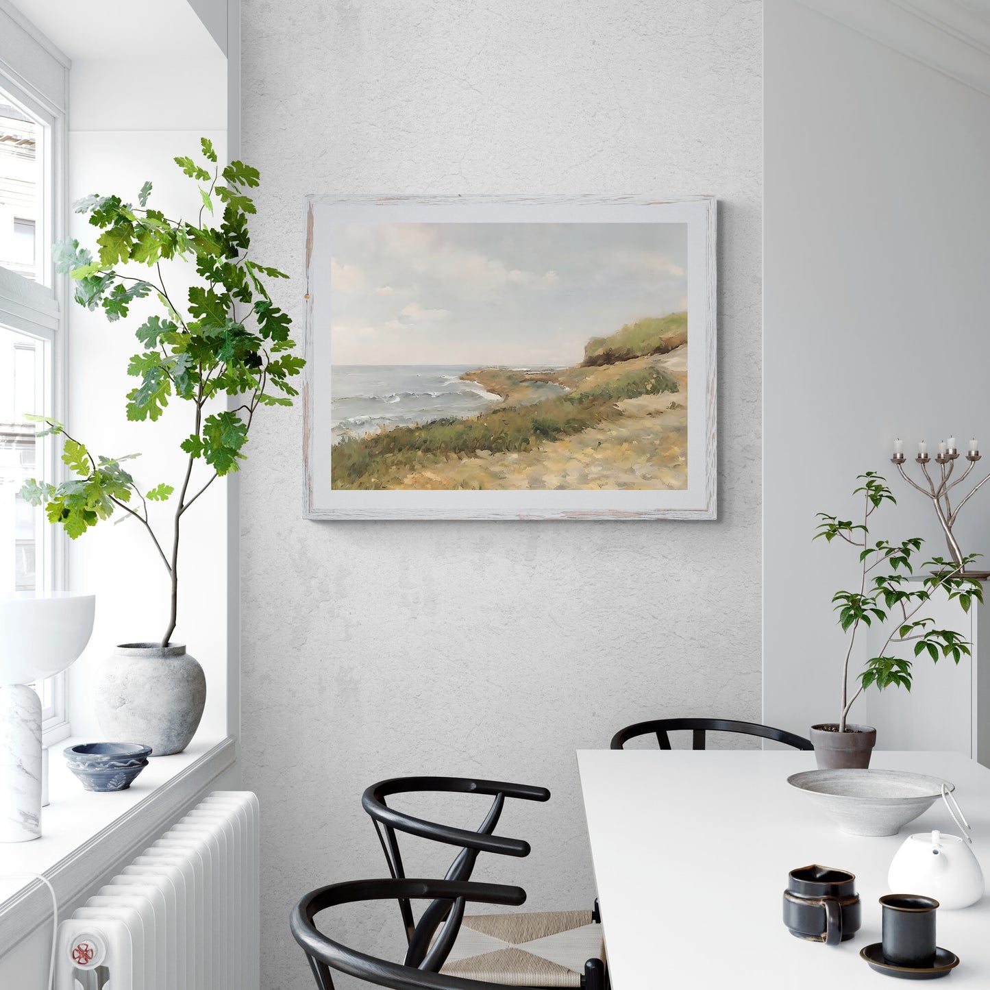 Vintage Coastal Paper Poster Prints Wall Art Oil Painting Neutral Colors Farmhouse Decor Cottagecore Print Soft Pastel Colors Beach House Artwork