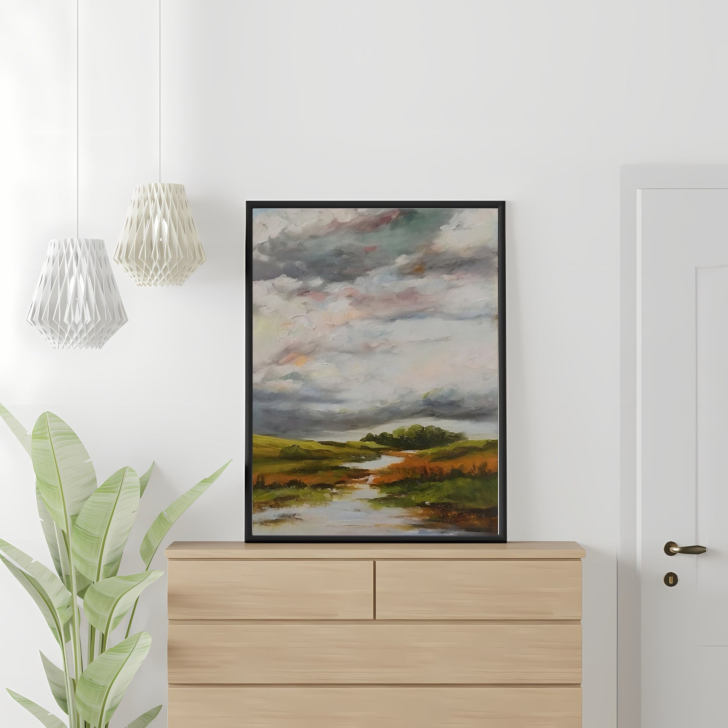 Vintage Irisch Countryside vintage art Paper Poster Prints oil painting landscape art moody art, nature art print