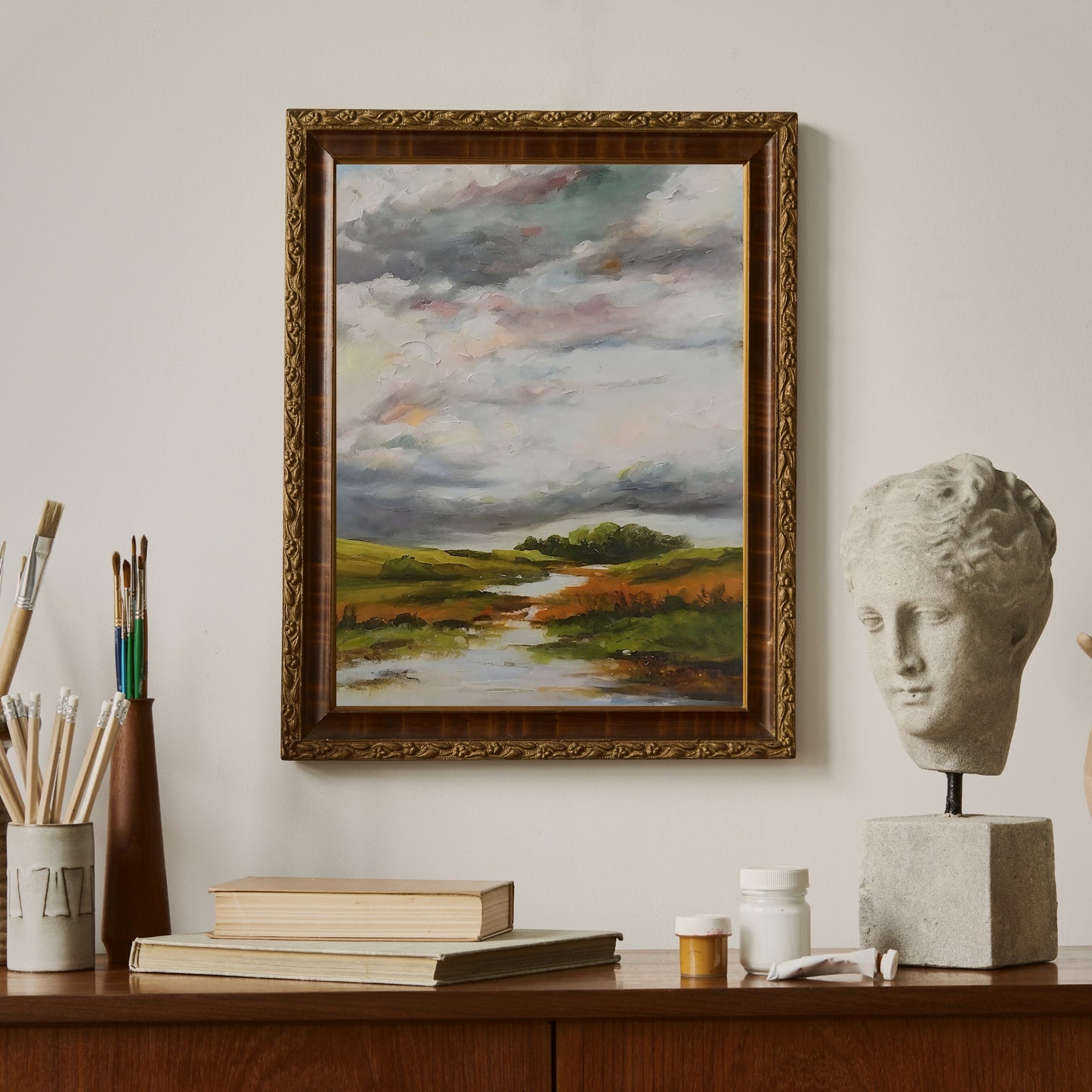 Vintage Irisch Countryside vintage art Paper Poster Prints oil painting landscape art moody art, nature art print