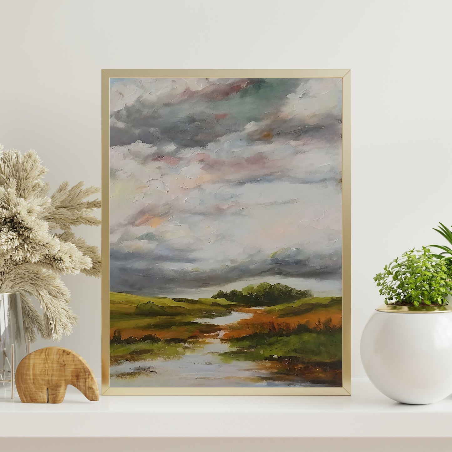 Vintage Irisch Countryside vintage art Paper Poster Prints oil painting landscape art moody art, nature art print