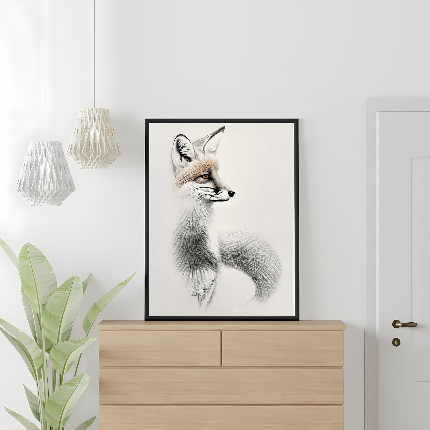 Red Fox Sketch Paper Poster Prints vintage etching, pencil sketch, minimalist art, nature drawing, animal sketch, red fox sketch