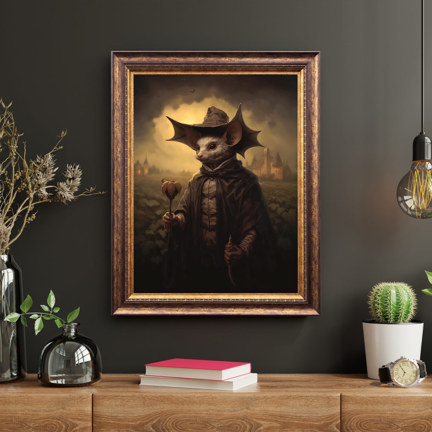 Bat Monk Gothic Portrait Gothic Wall Art Vintage Dark Academia Print Dark Aesthetic Room Decor Victorian Monk Historic Portrait Artwork Paper Poster Prints