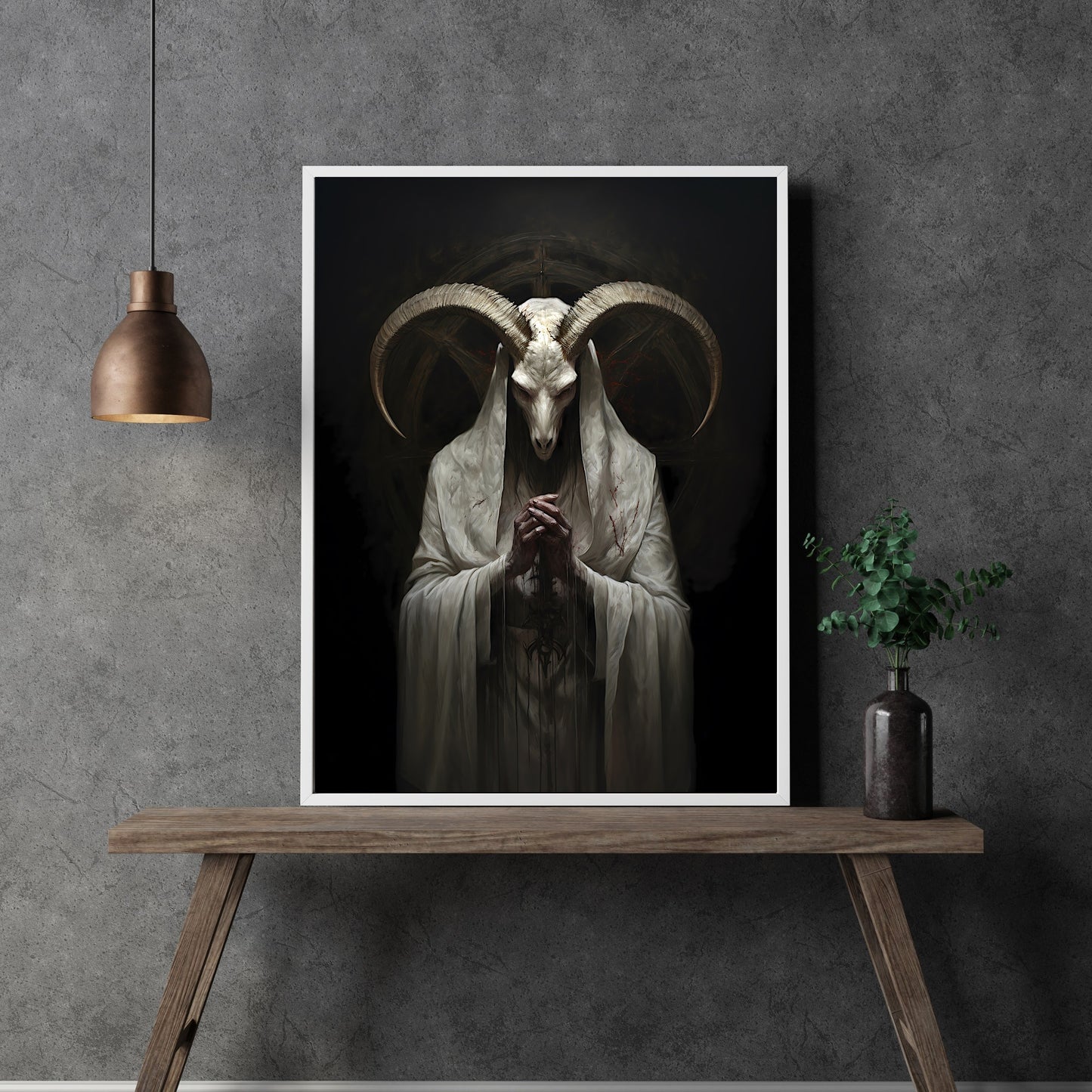 Cult of Baphomet Gothic Wall Art Dark Gothic Print Dark Aesthetic Room Decor Occult Esoteric Artwork Witchcraft Altar Decor Satanic Art Paper Poster Print