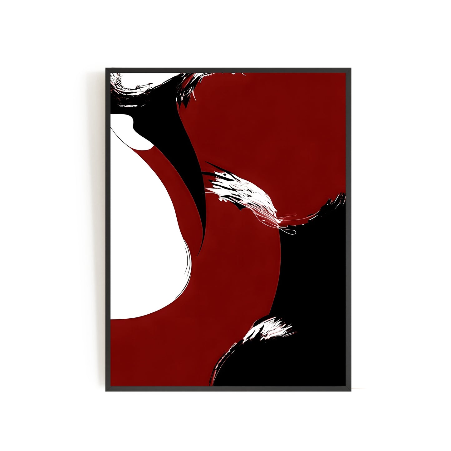Abstrakte Wandkunst rot schwarz weiß moderner minimalistischer Kunstdruck Schlafzimmerdekor große moderne Kunst Wandkunst Papier Posterdruck