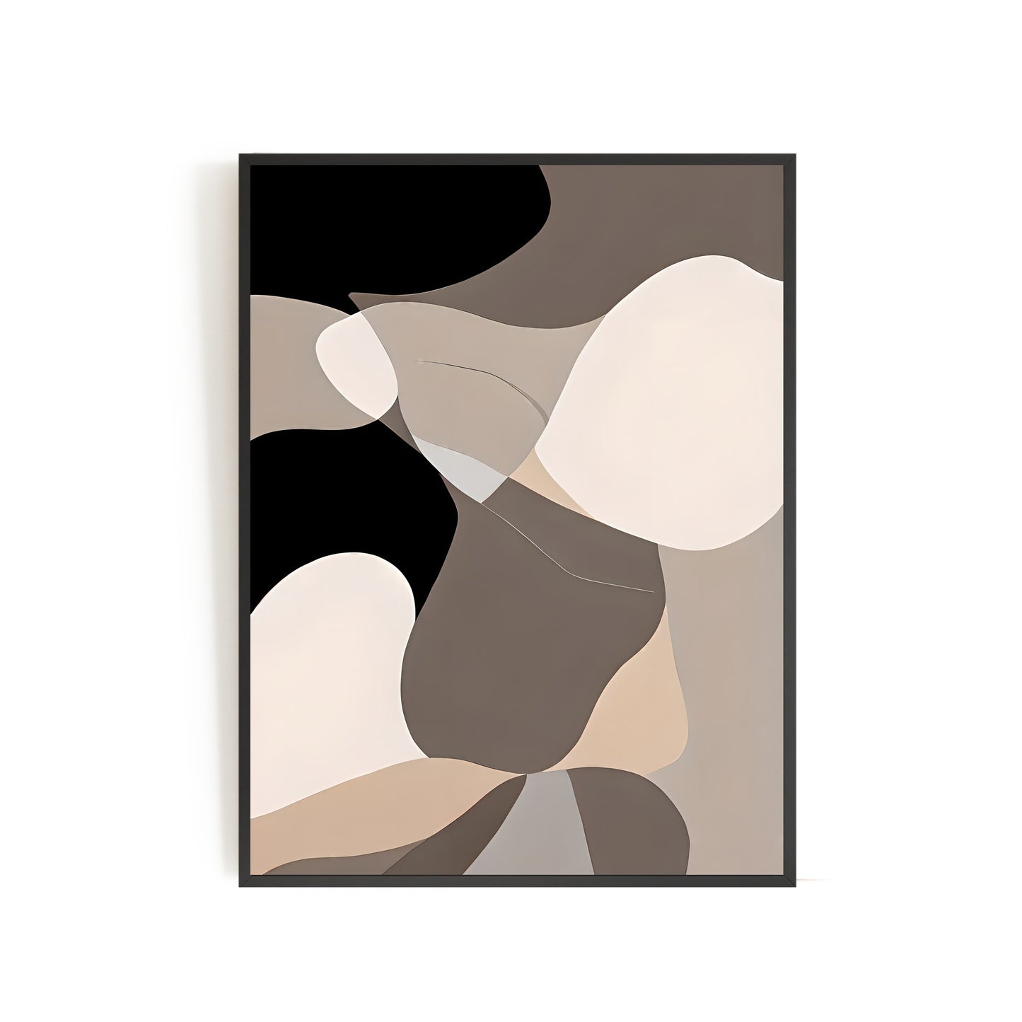 Abstrakte Wandkunst beige schwarz weiß moderner minimalistischer Kunstdruck Schlafzimmer Dekor nordische Kunst Papier Posterdruck
