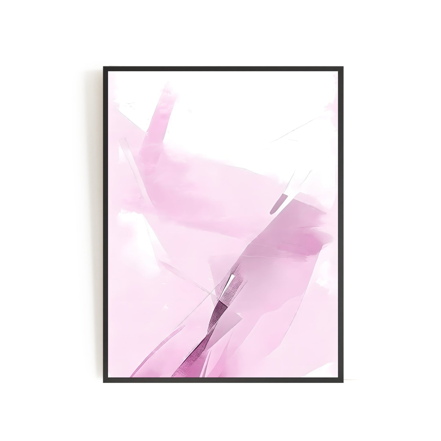 Abstrakte Wandkunst rosa weiß moderner minimalistischer Kunstdruck Schlafzimmerdekor neutrale Töne Papierposterdruck