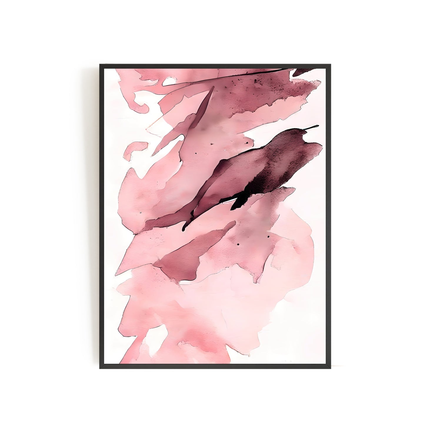 Abstract wall art pink white modern minimalist artprint bedroom decor neutral tones Paper Poster Print