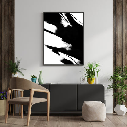 Abstract wall art black and white modern minimalist artprint bedroom decor nordic art Paper Poster Print
