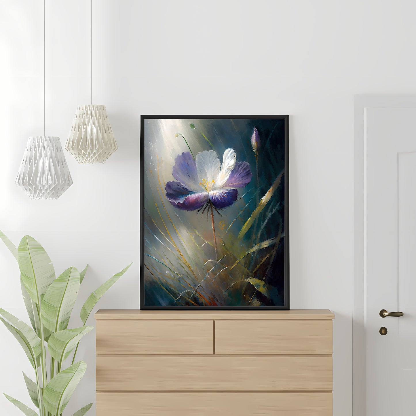 Vintage Floral Crocus Oil Painting Paper Poster Prints Large Wall Art for Living Room Spring Wildflower Print Crocus Flower and Spring Flower Decor