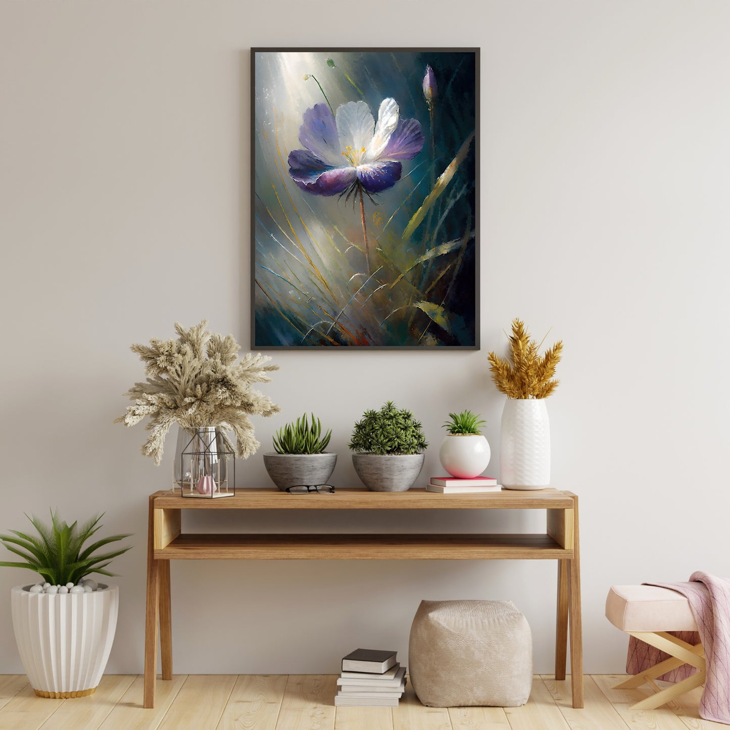Vintage Floral Crocus Oil Painting Paper Poster Prints Large Wall Art for Living Room Spring Wildflower Print Crocus Flower and Spring Flower Decor