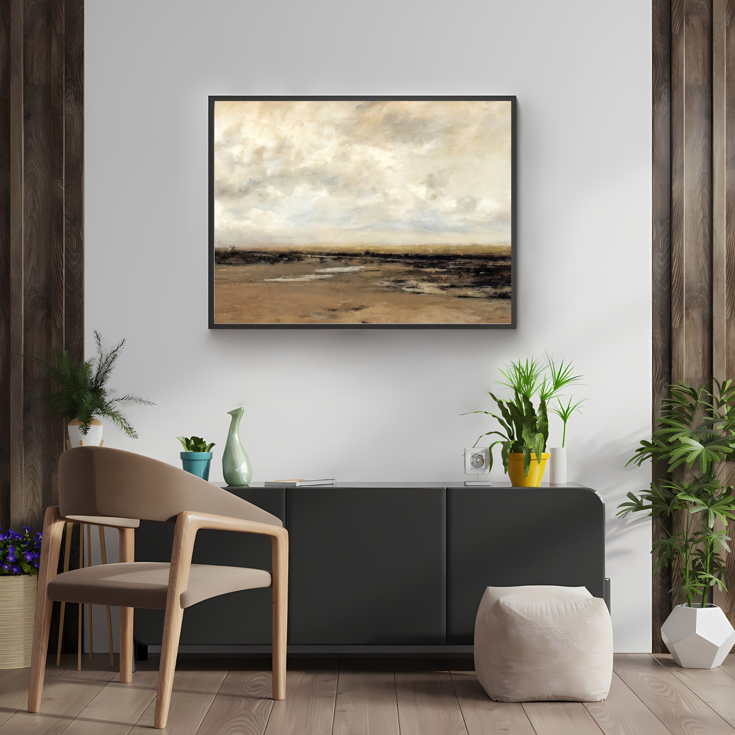 Abstract Country Landscape Paper Poster Prints Vintage Oil Painting & Wall Art abstract open wild country landscape, Antique art