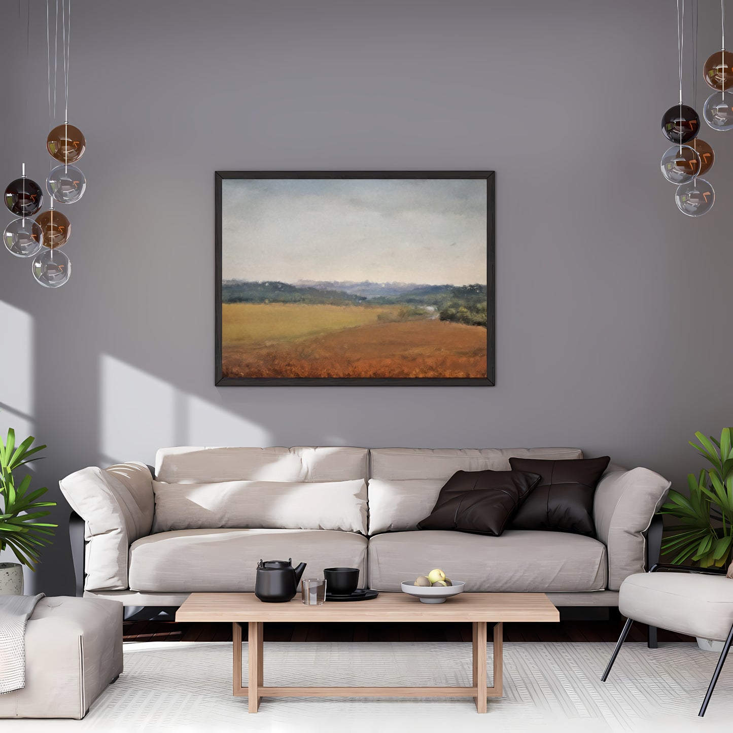 Abstract Country Landscape Paper Poster Prints Vintage Oil Painting & Wall Art abstract open wild country landscape, Antique art