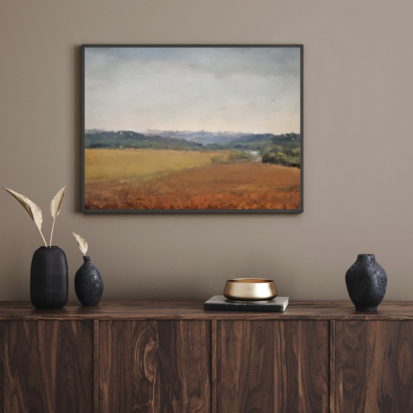 Abstract Country Landscape Paper Poster Prints Vintage Oil Painting & Wall Art abstract open wild country landscape, Antique art