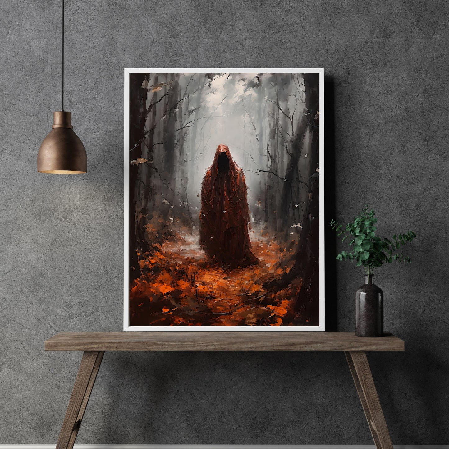 Ghost Creature in Haunted Woodland Gothic Wall Art Dark Academia Gothic Artwork Moody Goth Decor Dark Cottagecore Mystical Decor Paper Poster Prints