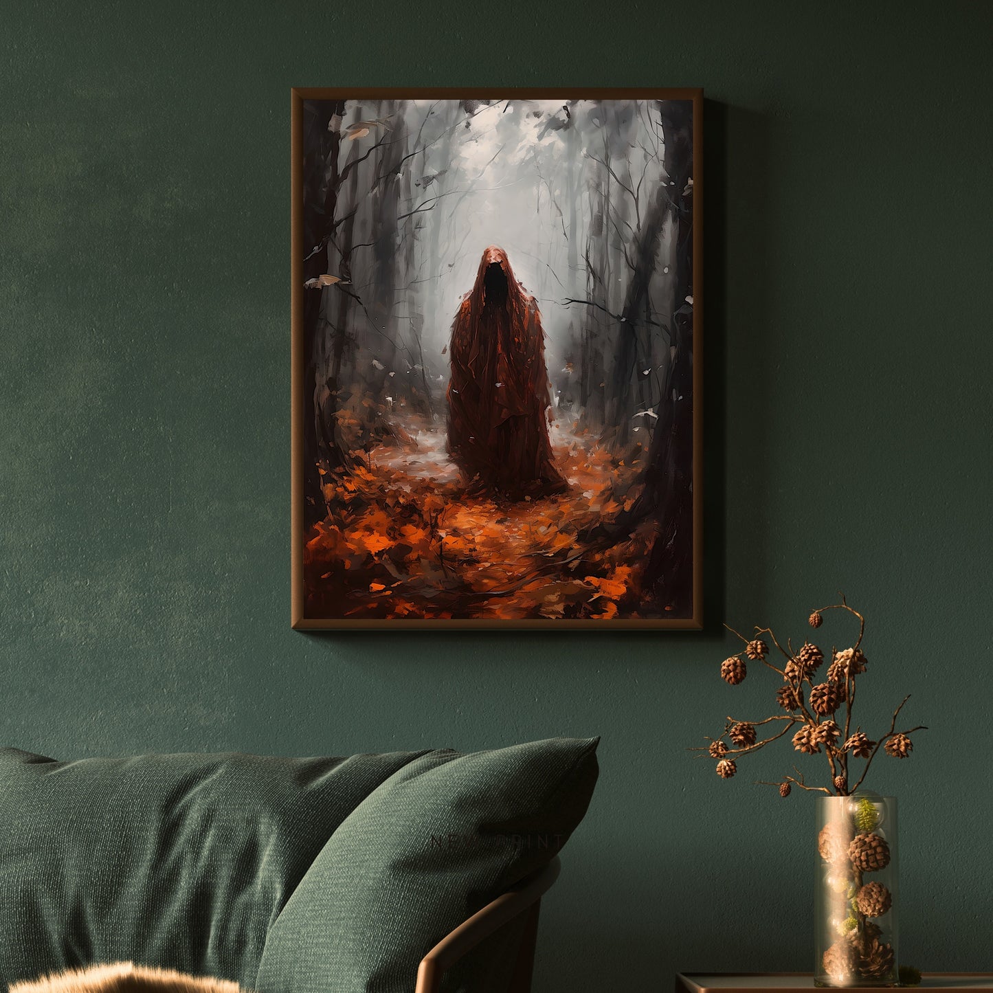 Ghost Creature in Haunted Woodland Gothic Wall Art Dark Academia Gothic Artwork Moody Goth Decor Dark Cottagecore Mystical Decor Paper Poster Prints
