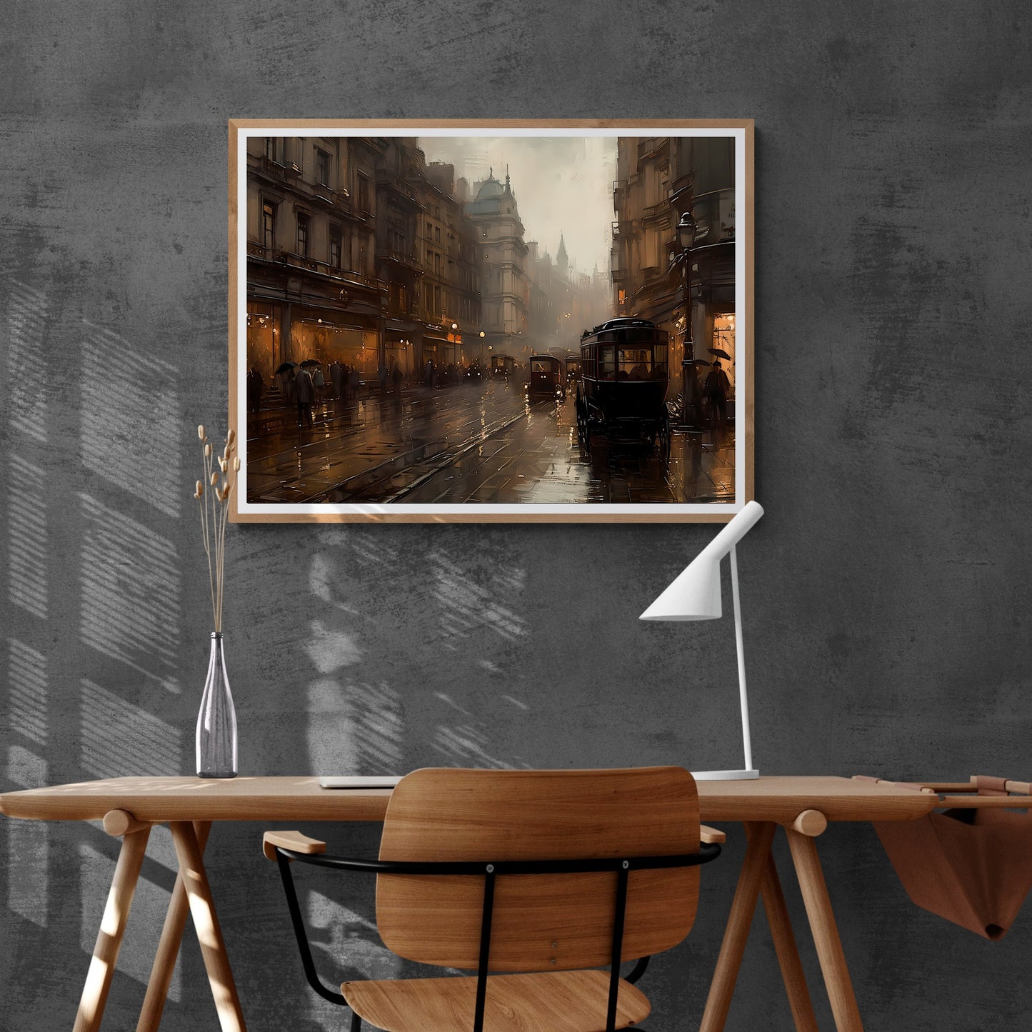 Historic London Street 19th Century Vintage Paper Poster Prints Wall Art Cityscape Impressionistic Painting Nostalgia Artwork Above Couch Decor