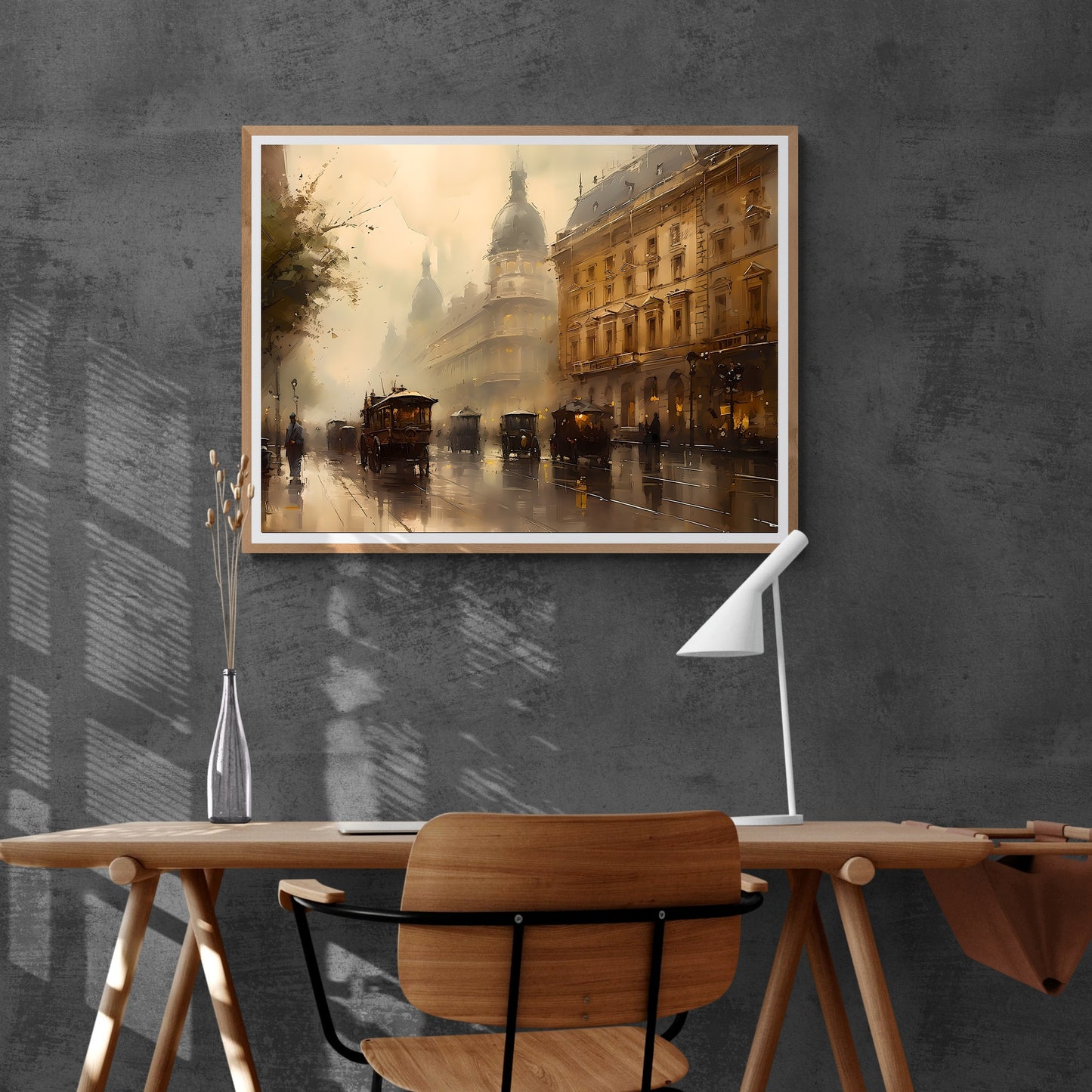 Historical Vienna 19th Century Street View Vintage Paper Poster Prints Wall Art Cityscape Impressionistic Painting Nostalgia Artwork Impressionistic