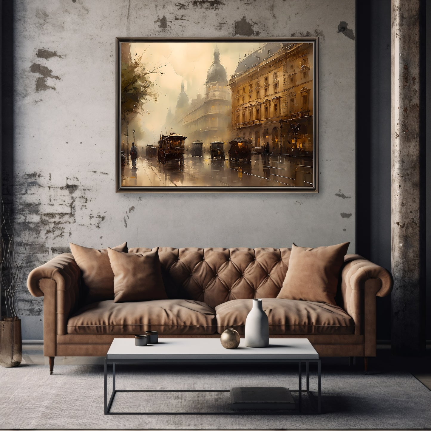 Historical Vienna 19th Century Street View Vintage Paper Poster Prints Wall Art Cityscape Impressionistic Painting Nostalgia Artwork Impressionistic