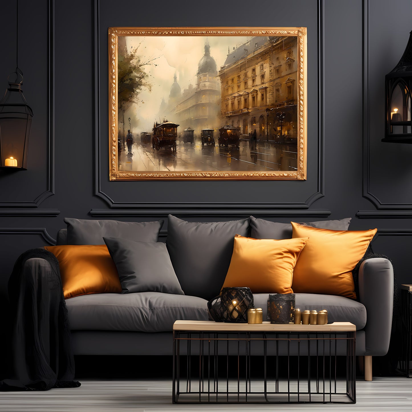 Historical Vienna 19th Century Street View Vintage Paper Poster Prints Wall Art Cityscape Impressionistic Painting Nostalgia Artwork Impressionistic