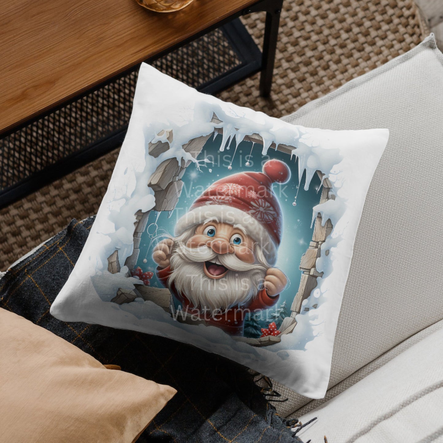 Christmas 3D Break Through Ornament Cliparts 20 PNG Bundle Sublimation Design Festive Round Stickers Funny 3D Effect Christmas Decoration