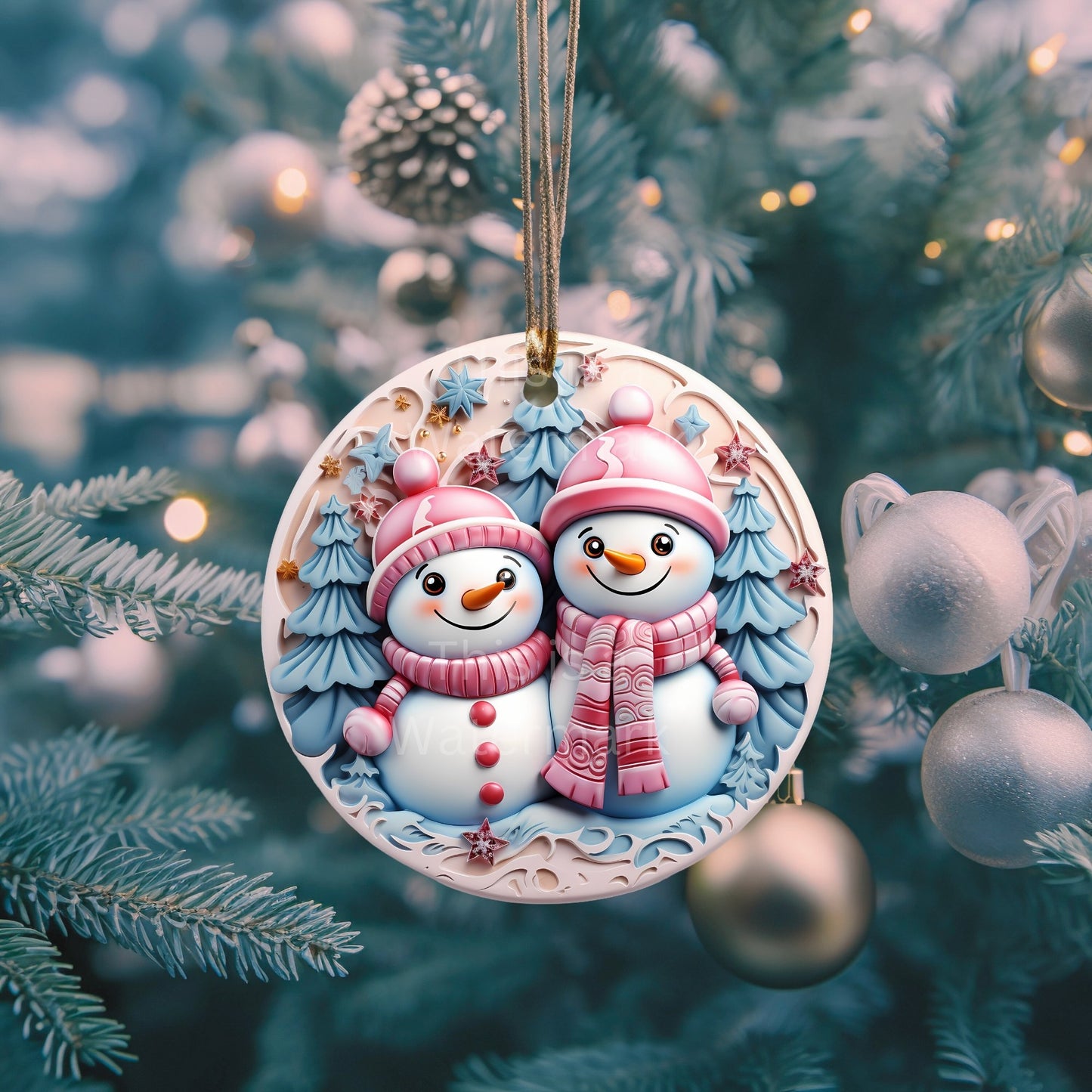 3D-Weihnachtsschmuck für das Kinderzimmer, 20 PNG-Bündel, Sublimationsdesign, festliche runde Aufkleber, Pastell-3D-Effekt, runde Weihnachtsdekoration, Cliparts
