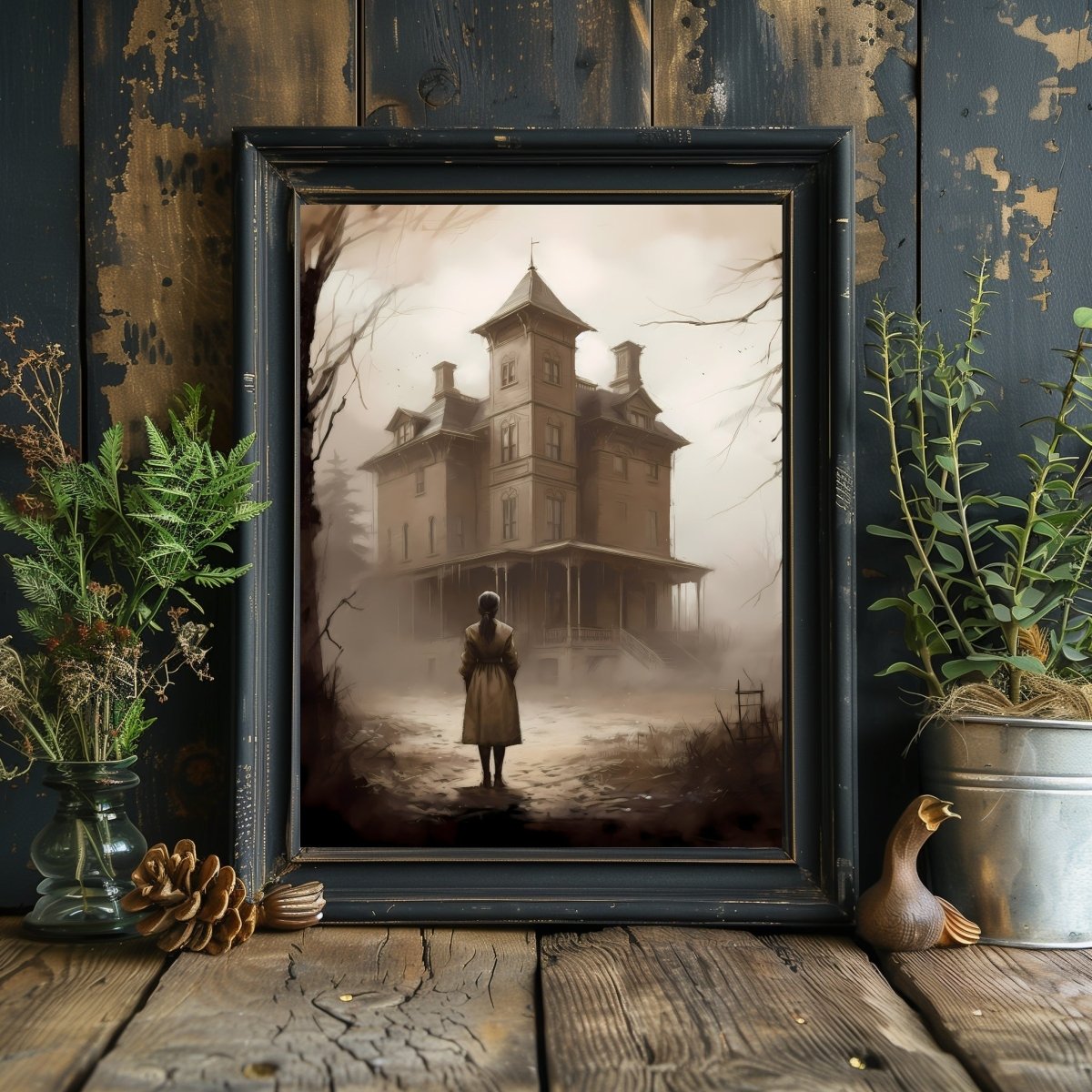 Abandoned Mansion Haunted House Paper Poster Prints Dark Spooky Decor Creepy Goth Wall Art Eerie Painting Dark Cottagecore Gothic Wall Art - Everything Pixel