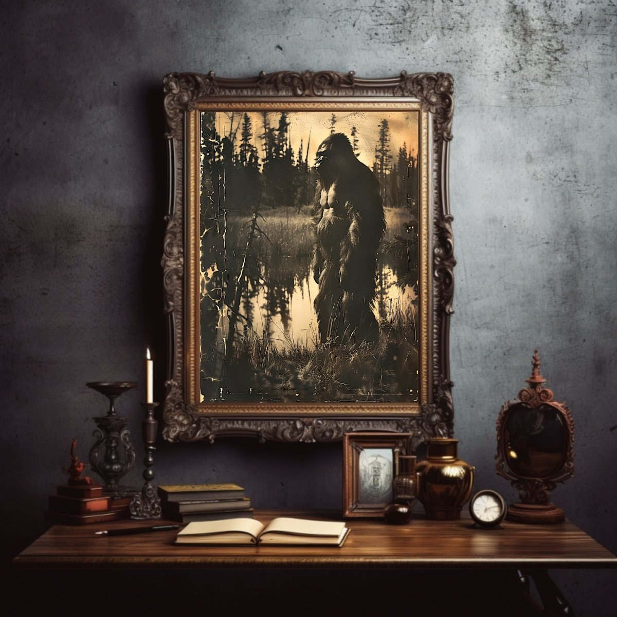 Bigfoot Wall Art: Vintage Sasquatch Photograph - Everything Pixel