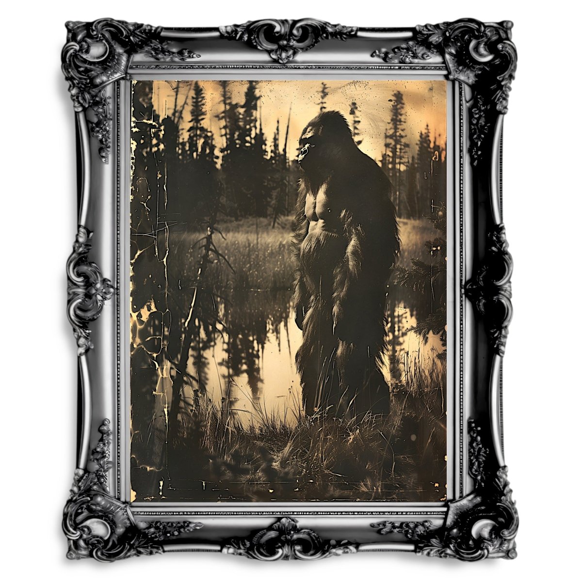 Bigfoot Wall Art: Vintage Sasquatch Photograph - Everything Pixel